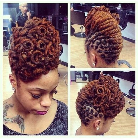 Wedding styles for Natural Hair and loc – Chekidredi Loc Updo, French Roll, Dreads Girl, Dreadlock Styles, Afrikaanse Mode, Updo Styles, Dreads Styles, Hair Done, Hair Locks