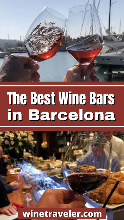 Plan a trip to visit The Best Wine Bars in Barcelona. Discover Barcelona's eclectic charm and vibrant spirit in northeastern Spain. Explore top wine bars, tapas spots, and upscale eateries from the Gothic Quarter to Las Ramblas, Eixample, Gracia, and Born neighborhoods. Experience the city's rich history and trendy gastronomy, making it a must-visit destination for every traveler. Barcelona Wine Bar, Wine Train, Wine Tourism, Wine Bars, Wine Tasting Experience, Wine Education, Gothic Quarter, Vacation Itinerary, New England Travel