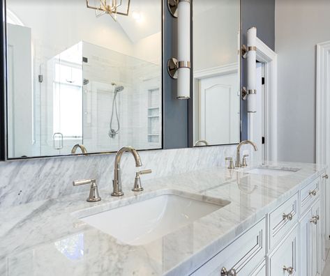 Shadow Storm Marble, Bathroom Vanity Counter, Carrera Marble Bathroom, Marble Countertops Bathroom, Powder Room Paint, Carrara Marble Bathroom, Marble Bathroom Vanity, Vanity Counter, Countertops Bathroom