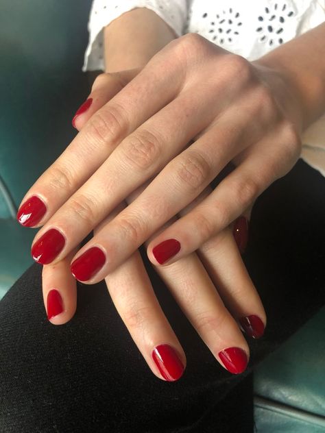 Short Red Nails, Natural Looking Nails, Red Gel Nails, Nagellack Trends, Red Acrylic Nails, Her Nails, Red Nail Polish, Red Nail Designs, Red Nail