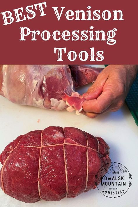 roast and a piece of meat being cut Processing Venison, Venison Processing, Deer Butchering, Canned Venison, Ground Venison, Meat Processing, Homestead Life, Deer Meat, Canned Meat