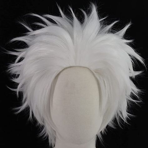 White Hair Wigs For Men, Anime Halloween Costume, Male Wigs Real, Male Wigs, Short Cosplay Wigs, Cosplay Wigs White, White Wig, Anime Halloween, White Clothing