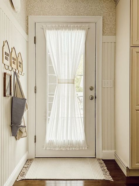 French Door Curtains, French Doors Interior, Door Curtains, Linen Curtains, Curtain Rods, Laundry Room, French Doors, Door Design, Doors