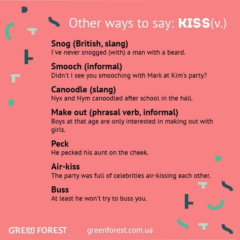 Synonyms to the word KISS Other ways to say KISS Other Ways To Say, Conversational English, English Vocab, English Idioms, Grammar And Vocabulary, Learn English Vocabulary, English Writing, English Language Learning, Education English