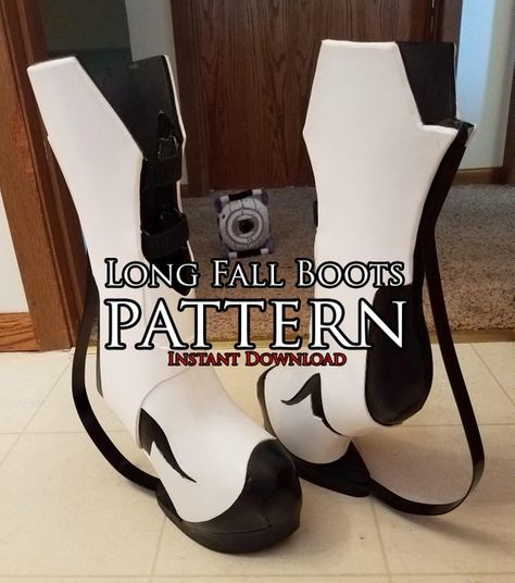 Portal Inspired Long Fall Boots PDF Pattern Long Fall Boots, Foam Smithing, Thigh High Leggings, Test Subject, Aperture Science, Portal Game, Portal 2, Boots Patterns, Fall Boots