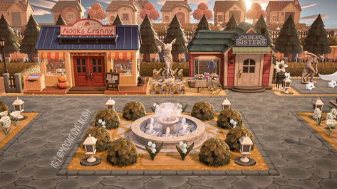 Acnh Neighborhoods Layouts, Cottagecore Animals, City Core, Cottagecore Animal Crossing, Ac Ideas, Acnh Cottagecore, Animal Crossing 3ds, Ac New Leaf, Animal Crossing Funny