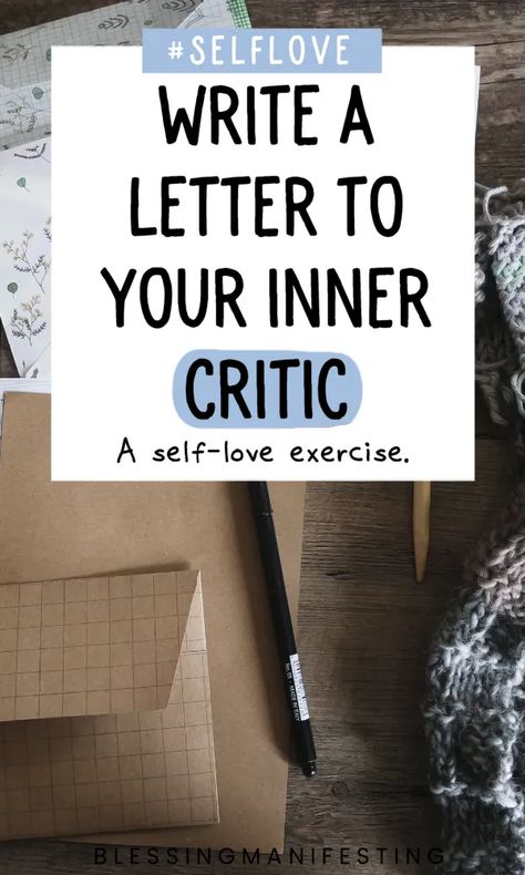 Write A Love Letter to Your Inner Critic | Self-Love Rainbow Blessing Manifesting, Write A Love Letter, Wellbeing Activities, Internal Family Systems, Writing A Love Letter, Group Counseling, Hospice Care, Family Systems, Counseling Activities