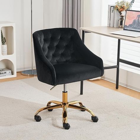 Girls Desk Chair, Bedroom Desk Chair, Gold Office Chair, Fancy Chair, Home Office Modern, Velvet Office Chair, Gold Office, Adjustable Office Chair, Modern Office Chair