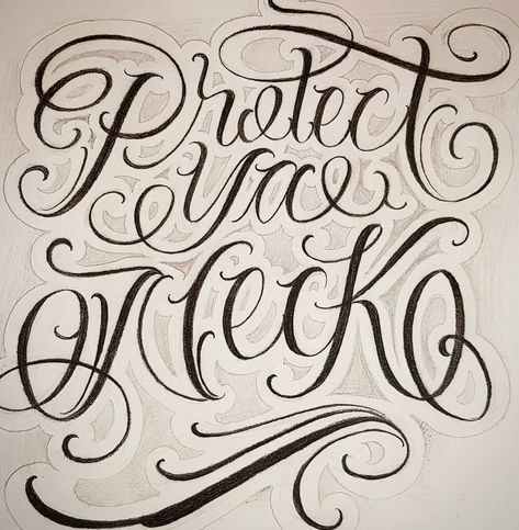 Protect ya neck  #tattoo #tattooart #ink #inked #letters #lettering #handlettering #letteringcartel #letterclubcompany #letteringinsoul… Protect Ya Neck Tattoo, Bullet Journal Beginning, Quotes Doodles, Calligraphy Quotes Doodles, Tattoo Lettering Styles, Calligraphy Drawing, Tattoo Lettering Fonts, Hand Lettering Alphabet, Calligraphy Quotes