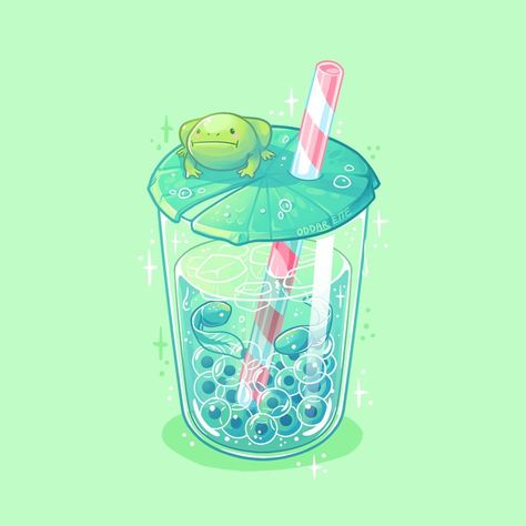 Oddarette | I dragged my feet drawing this one. It was a challenge figuring out how to stylize frog eggs. Quite happy with the result… | Instagram Frog Boba, Boba Drawing, Booba Drawings, Frog Eggs, Feet Drawing, Manatees, Art Reference Poses, Art Reference, Instagram Photos