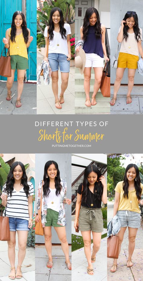 5 Types of Casual Shorts for Summer Stylish Casual Outfits Women Summer, Casual Blue Shorts For Warm Weather, Casual High-waisted Jean Shorts For Beach Season, Casual Shorts With Built-in Shorts For Summer Outings, Everyday Summer Shorts With Built-in Shorts, Denim Shorts With Built-in Shorts For Vacation, Casual Shorts Outfit, Types Of Shorts, Olive Shorts