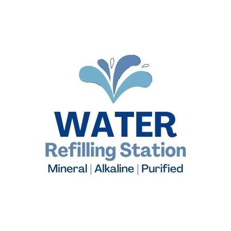 logo, water refilling station logo, water store logo, mineral station logo Water Refilling Station Design Logo, Water Refilling Station Design, Water Refilling Station, Refilling Station, Water Station, Water Logo, Alkaline Water, Purified Water, Spring Water