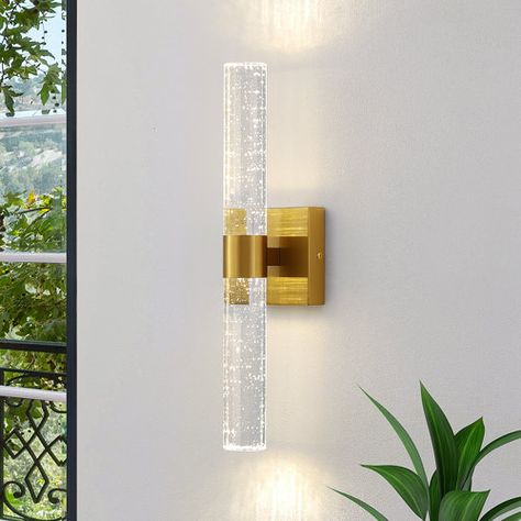 Everly Quinn Emis Bubble Crystal LED Wallchiere | Wayfair Bathroom Lights Over Mirror, Gold Sconces, Crystal Bathroom, Light Fixtures Bathroom Vanity, Crystal Wall Lighting, Crystal Wall Sconces, Vanity Light Fixtures, Indoor Wall Sconces, Bathroom Light