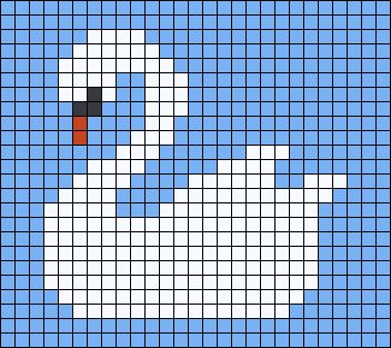 Swan Alpha Pattern, Duck Grid Pattern, Bird Alpha Pattern, Alpha Design, Pixel Grid, Tiny Cross Stitch, Baby Cross Stitch Patterns, Baby Sweater Knitting Pattern, صفحات التلوين