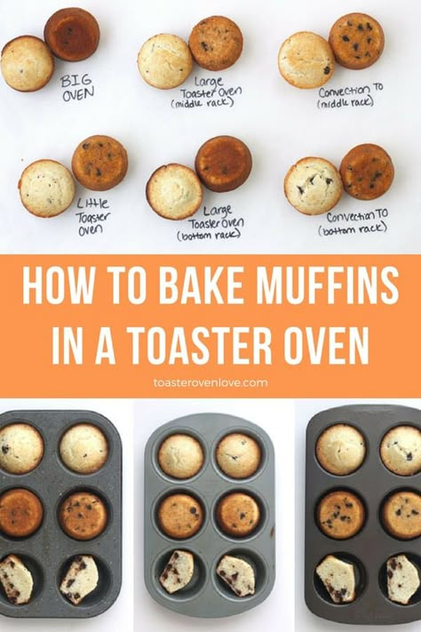 Learn how to bake muffins in a toaster oven and discover the best temperature setting, rack placement, and type of muffin pan to use. #toasteroven #convection Air Fryer Toaster Oven Recipes, Toaster Oven Meals, Breville Oven, Toaster Recipes, Cuisinart Air Fryer, Toaster Oven Cooking, Toaster Oven Air Fryer, Convection Oven Cooking, Convection Oven Recipes