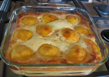 Baked Peach Custard Cream Custard Recipe, Peaches And Cream Pie, Peach Custard, Peach Dish, Baked Peaches, Fresh Peach Recipes, Peach Dessert, Whats Cooking, Custard Recipe