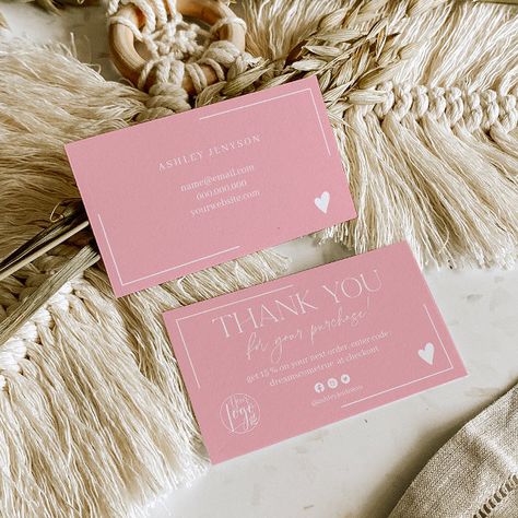 Boho dusty pink script order thank you business card Best Thank You Gifts, Pink Business, Hairstylist Business Cards, Business Card Design Inspiration, Business Card Inspiration, Business Thank You Cards, Business Thank You, Custom Business Cards, Business Card Size