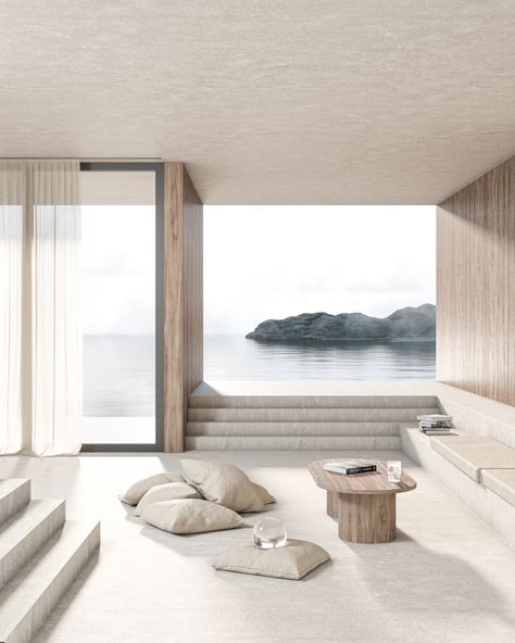 Experimental interiors and exteriors by the sea | Domestika Dreamscape Architecture, Space Architecture, Design Del Prodotto, New Wall, Videos Design, 인테리어 디자인, Interior Architecture Design, 그림 그리기, 3d Design