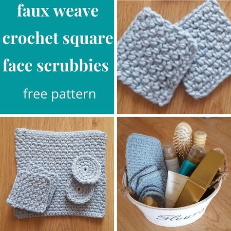 Crochet Square Face Scrubbies, Square Crochet Face Scrubbies Pattern Free, Scrubby Yarn Crochet Patterns, Scrubby Yarn Crochet, Crochet Washcloth Free Pattern, Scrubbies Crochet, Crochet Washcloth Free, Scrubbies Crochet Pattern, 2024 Crochet