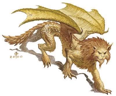 From Forgotten Realms Wikia  Dragonnes are dangerous monsters that possess the ferocity of a lion and the cunning of a dragon. They appear to be lions covered in brass-colored scales with massive wings like those of a dragon. Rpg Monsters, Lion Dragon, Creature Fantasy, Mythical Dragons, D D Monsters, Alfred Stieglitz, Dnd Monsters, Fantasy Monster, Mythological Creatures