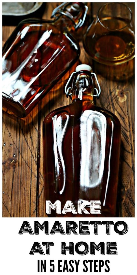 Diy Amaretto, Home Made Alcohol, Amaretto Recipes, Amaretto Drinks Recipes, Homemade Amaretto, Amaretto Recipe, Amaretto Drinks, Homemade Liqueur, Homemade Liqueur Recipes