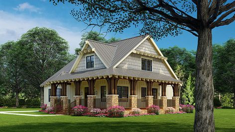 Craftsman Cabin, Craftsman Bungalow House Plans, Craftsman Style Bungalow, Craftsman Bungalow, Small House Floor Plans, Craftsman Style House, Bungalow House Plans, Craftsman Style House Plans, Craftsman House Plan