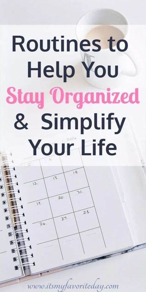 Do you feel like you have more going on then you can handle. It doesn't have to be that way. These easy routines will help you stay organized and simplify your life. #organizeyourlife #getorganized #simplifyyourlife How To Be More Organized, Simplifying Life, A Notebook, Get Your Life, Simplify Your Life, Time Management Tips, Organize Your Life, Planner Organization, Life Organization