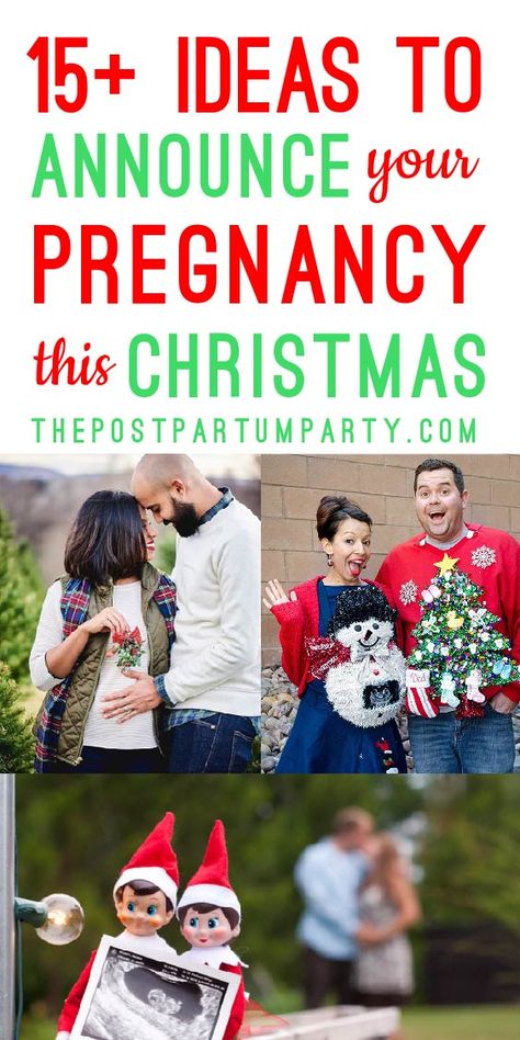 Ideas for A Christmas Pregnancy Announcement - Get the merriest ideas to announce a new baby this holiday season with these pregnancy photos! Get creative incorporating your xmas announcement into a card, ornament, onesie, shirt, or other Christmas gift! Use these ideas to announce your bun in the oven to your husband, children, families, parents, siblings, or grandparents. Holiday Pregnancy Announcement, Christmas Cookie Shirt, Best Ugly Christmas Sweater, All About Christmas, Christmas Baby Announcement, Grandparent Pregnancy Announcement, Christmas Pregnancy Announcement, Christmas Pregnancy, Pregnancy Announcements