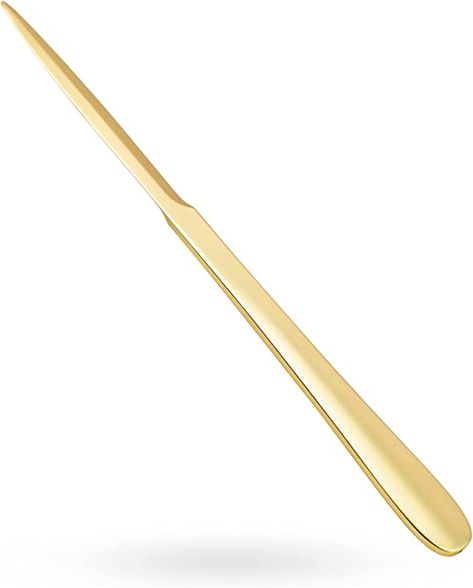 Amazon.com : MUSROD 9" Golden Metal Letter Opener with Minimalist Design, Safe Double Edge Blades, Anti-Fingerprint Long Handle, Mail Opener Paper Knife Tool Envelope Opener : Office Products Wood Letter Opener, Brass Knuckle Knife, Otf Knife Mechanism, Letter Opener Knife, Fancy Envelopes, Letter Openers, Gold Envelopes, Open Rose, Letter Opener