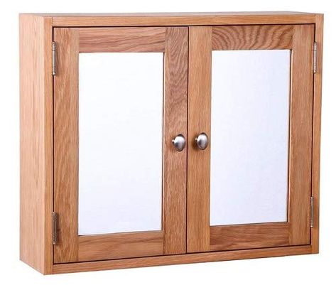 Hallowood Waverly Bathroom Cabinet in Light Oak Finish | Solid Wooden Wall Mounted Storage Mirror Cupboard/Unit, ((WAV-BCAB600) Veneer Panelling, Mirror Cupboard, Oak Bathroom Cabinets, Wall Display Cabinet, Wall Cupboard, Wall Mounted Bathroom Cabinets, Bathroom Furniture Storage, Oak Bathroom, Home Designing