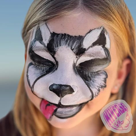 Husky face painting 🐾 Inspired by all the dogs at @bigdogdayout over the weekend. #huskyfacepaint #dogfacepaint #dogfacepainting #facepaintersofinstagram #facepaintkit #facepainting #facepaintingkids #facepaintideas #animalfacepaint Husky Face Paint, Dog Face Paint, Dog Face Paints, Husky Faces, Face Paint Kit, Cat Art Illustration, Face Painting Halloween, Cat Artwork, Art Deco Patterns