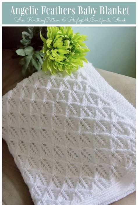 Angel Baby Patterns, Baby Blanket Knitting Pattern Easy, Lace Baby Blanket, Knit Baby Blanket Pattern Free, Easy Knit Baby Blanket, Knitting Patterns Free Blanket, Baby Shawl, Baby Blanket Size, Beginner Knitting Patterns