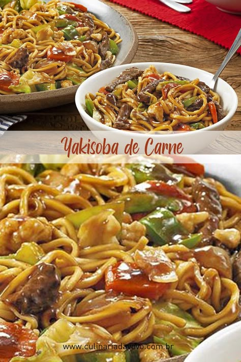 Aprenda a fazer essa receita de yakisoba de carne em casa. #yakisoba #comidaoriental #yakisobadecarne Crockpot Recipes Chicken Pasta, Pesto Chicken Pasta Recipes, Pasta Recipes Cajun, Pesto Chicken Pasta Bake, Chicken Pasta Crockpot Recipes, Pasta Bake Chicken, Pasta Crockpot Recipes, Pasta Recipe Chicken, Baked Chicken Pasta