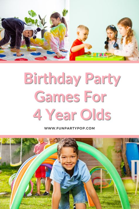 35+ Birthday Party Games for 4 Year Olds - Fun Party Pop Four Year Old Birthday Games, 4th Birthday Games, Four Year Old Birthday Party Activities, Four Year Old Birthday Activities, Outdoor Birthday Activities For Kids, Party Games 4 Year, Preschool Birthday Party Games, Kids Birthday Party Activities Outdoor, 5 Year Birthday Party Games