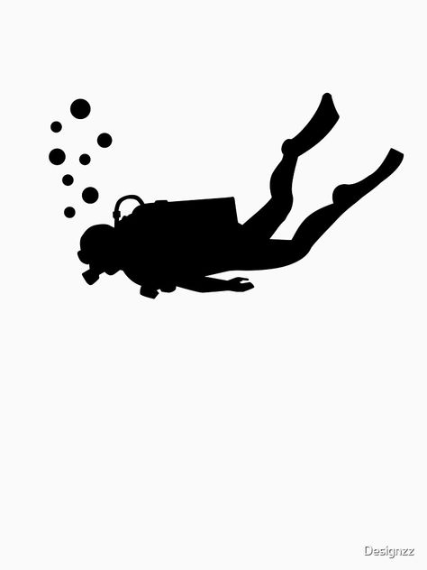 "Scuba diver bubbles" T-shirt by Designzz | Redbubble Scuba Diver Tattoo, Sea Tattoo Sleeve, Scuba Diving Tattoo, Tattoo Stencil Designs, Diver Tattoo, Trident Tattoo, Dove Tattoos, Sea Drawing, Dove Tattoo