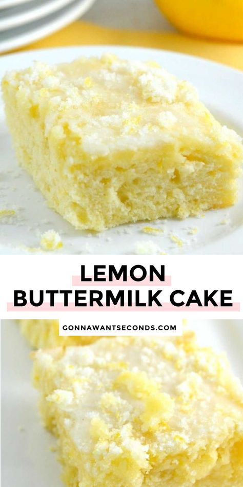 Best Ever Lemon Cake, Cake Made With Buttermilk, Lemon Birthday Cake, Lemon Birthday Cakes, Lemon Birthday, Buttermilk Cake, Buttermilk Recipes, Delicious Deserts, Milk Cake