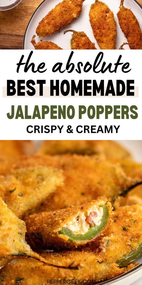 Crispy Jalapeno Poppers, Jalapeno Poppers Freezer, Fried Jalepeno Recipes, Fried Stuffed Jalapeno Peppers, Garden Jalapeno Recipes, Jalapeño Popper Bites, Halopinio Poppers, Jalapeno Popper Recipe, Jalapeño Popper Recipe