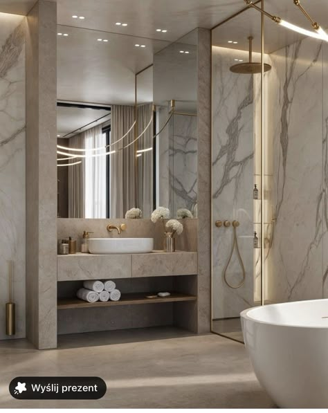 Bathrooms Luxury Modern, Master Bathrooms Luxury, تصميم دورة مياه, درج السلم, Bathroom Interior Design Modern, Modern Luxury Bathroom, Aesthetic Interior Design, Bathroom Decor Luxury, Washroom Design