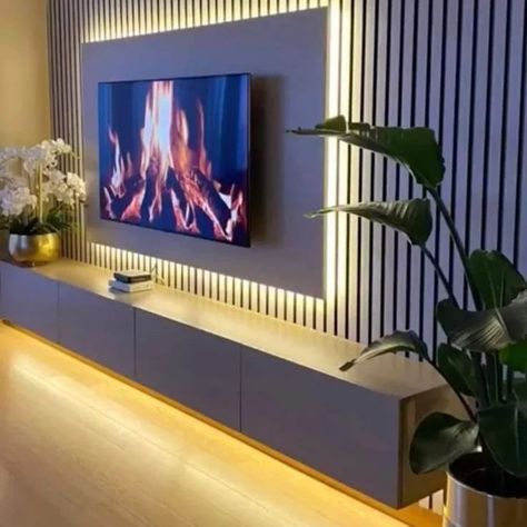 Tv Unit Design | Interior Design ✨️ . . . . @sethiglassplywood . . . #trendingpost #furniture #myinterior #light #lightingdecor #explorepost #tvwalldesign #smarthome #tvunit #interiors #livingroom #thearchies #livingroomdesign #homesweethome #tvunitdesign #sethiglassplywood #lightingsolutions #homedecor #reelitfeelit #modernlighting #interiordecor #budget2024 #interiordesign #interiorstyling #luxurylifestyle #tvcabinetdesign #livingarea #luxuryhomes #kapilsharmacomedy Tv Zone Interior Design, Tv Zone, Panel Ideas, Home Interior Accessories, Simple Living Room Decor, Living Room Wall Units, House Interior Design Styles, Latest Living Room Designs, Living Room Decor Gray