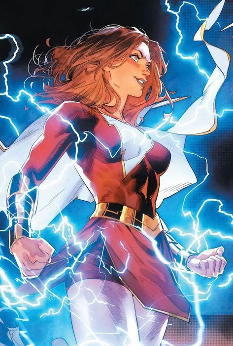 Dc Superheroes Art, Mary Marvel, Dan Mora, Captain Marvel Shazam, Dc Comics Girls, Dc Comics Wallpaper, Comic Book Art Style, Univers Dc, Arte Dc Comics