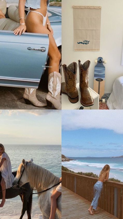 Coastal Cowgirl Night Out, West Coast Cowgirl Aesthetic, West Coast Cowgirl, Beach Country Aesthetic, Surf Cowboy Aesthetic, Coastal Cowgirl Engagement Photos, Coastal Country Aesthetic, Aesthetic Morgan Wallen, Coastal Cowboy Outfit