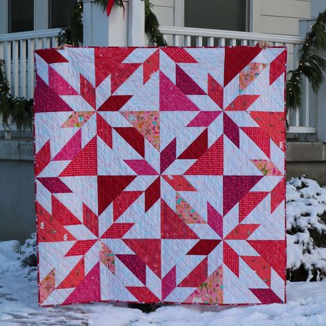 Hunters Star, Lone Star Quilt Pattern, Hunters Star Quilt, Star Quilt Pattern, Farmhouse Quilts, Bright Quilts, Lone Star Quilt, Basic Quilt, Quilting Designs Patterns