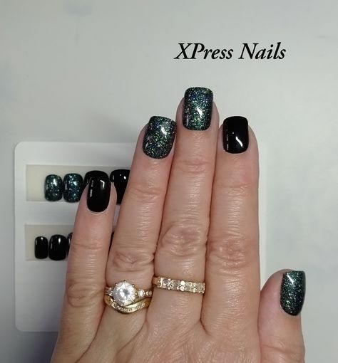 Glossy Black Nails, Nail Guards, Black Holographic, Short Square Nails, Beauty Therapist, Cleansing Wipes, Nail Technician, Beauty Business, Square Nails