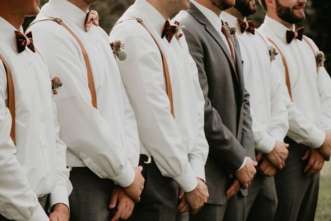 Terracotta Velvet and a touch of Macrame, the perfect Boho Wedding! - Revelry Boho Wedding Party Groomsmen, Wedding Suits Men Terracotta, Groom Terracotta Wedding, Grey Suit Terracotta Tie, Boho Wedding Groomsmen Groom Attire, Suit With Terracotta Tie, Grey Suit With Terracotta Tie, Terracotta Wedding Groomsmen Attire, Terracotta And Gray Wedding