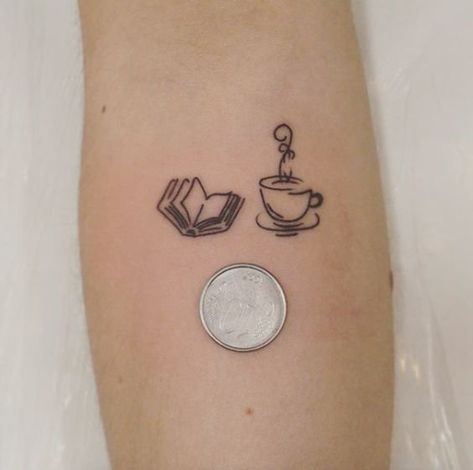 Lotusblume Tattoo, Tea Tattoo, Teacup Tattoo, Book Tattoos, Bookish Tattoos, Literary Tattoos, Coffee Tattoos, Tattoos For Lovers, Inspiration Tattoos