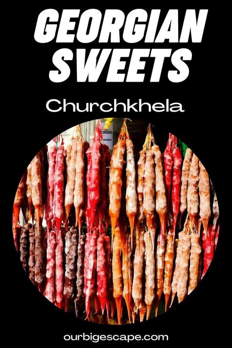 Churchkhela - Quick and Easy Georgian Desserts. Try These Authentic Recipes From Georgia. Asian Holiday Recipes. Our Favorite Georgian Drink Ideas. The Most Popular Georgian Holiday Recipes. Try These Easy Family Georgian Side Dishes. Churchkhela Recipe, Georgian Desserts, Georgian Recipes, Walnut Sauce, Sour Plum, Georgian Cuisine, Georgian Food, Plum Sauce, Sweet Pastries