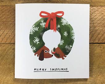 Merry Sniffmas Christmas Card, Funny Christmas Card, Yule Log, Funny Dog, Dog Lover, Festive, The Huffing Dog, John Bond Christmas Card Funny, Christmas Card Envelopes, Holiday Cards Handmade, Funny Christmas Card, Dog Christmas Card, Yule Log, Christmas Card Art, 카드 디자인, Funny Christmas Cards