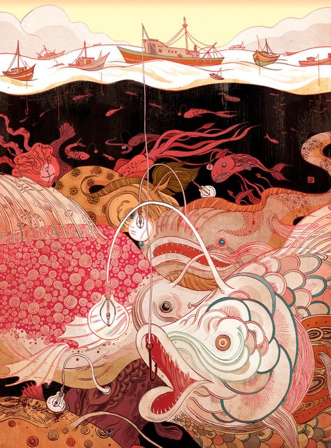 Multi-Dimensional Illustrations Weave Together Mysterious Narratives by Victo Ngai | Colossal Victor Ngai, Japanese Surrealism, Chinese Lifestyle, Chinese Fairy Tales, Victo Ngai, Yuko Shimizu, Rhode Island School Of Design, Island School, American Illustration