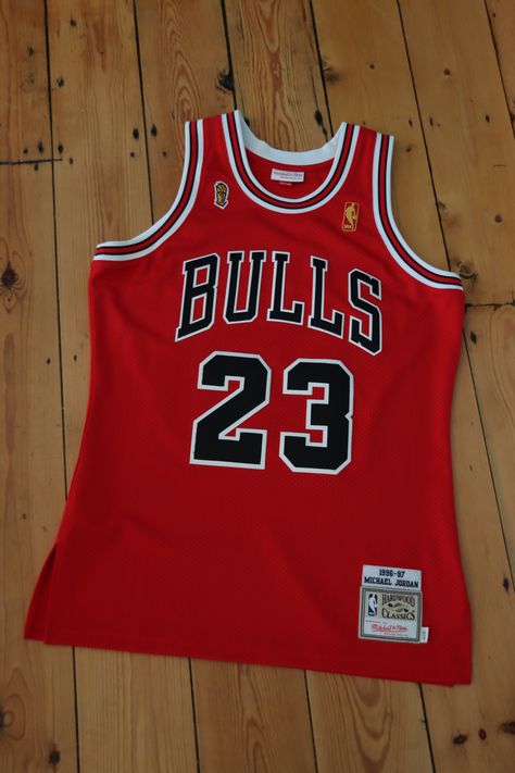 Mitchell  Ness 1996-97 Authentic Michael Jordan Road Jersey, NBA Finals patch, As worn during the Flu Game Vs Utah Jazz. Jersey Basket, Jordans Aesthetic, Jordan Dress, Michael Jordan Jersey, Basketball Stuff, Jordan Bulls, Jordan Jersey, Vintage Nba, Nba Jerseys