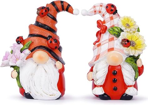 Amazon.com: Hodao 2PCS Spring Ladybug Gnomes Decorations Ladybug Couple Gnomes Decor Gifts Summer Gnomes Figurines Ladybug Gnomes for Outdoor Garden Decor Ladybug Sculptures Gifts for Mom, Grandma : Patio, Lawn & Garden Gnome Figurines, Ladybug Gnome, Gnomes Decor, Summer Gnomes, Bug Gifts, Ladybug Decorations, Dappled Light, Afternoon Sun, Sun Shining